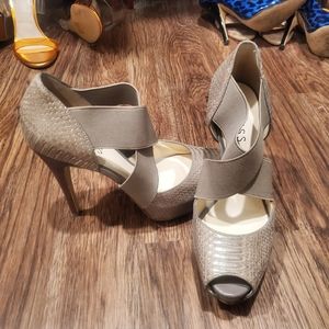 Guess snake skin print heels